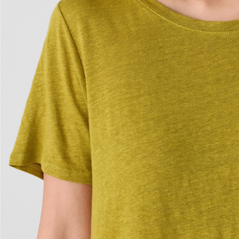 Eileen Fisher Organic Linen Jersey Asymmetric Hem Linen T-Shirt